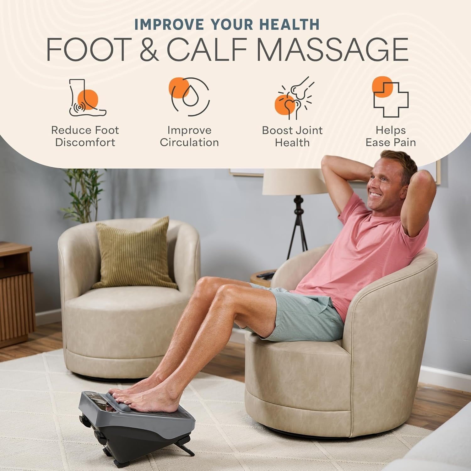 for Neuropathy Electric with Heat, Deep Kneading & Calf Therapy, Reflexology, Blood Circulation, and Relaxation - Gray - Image 2