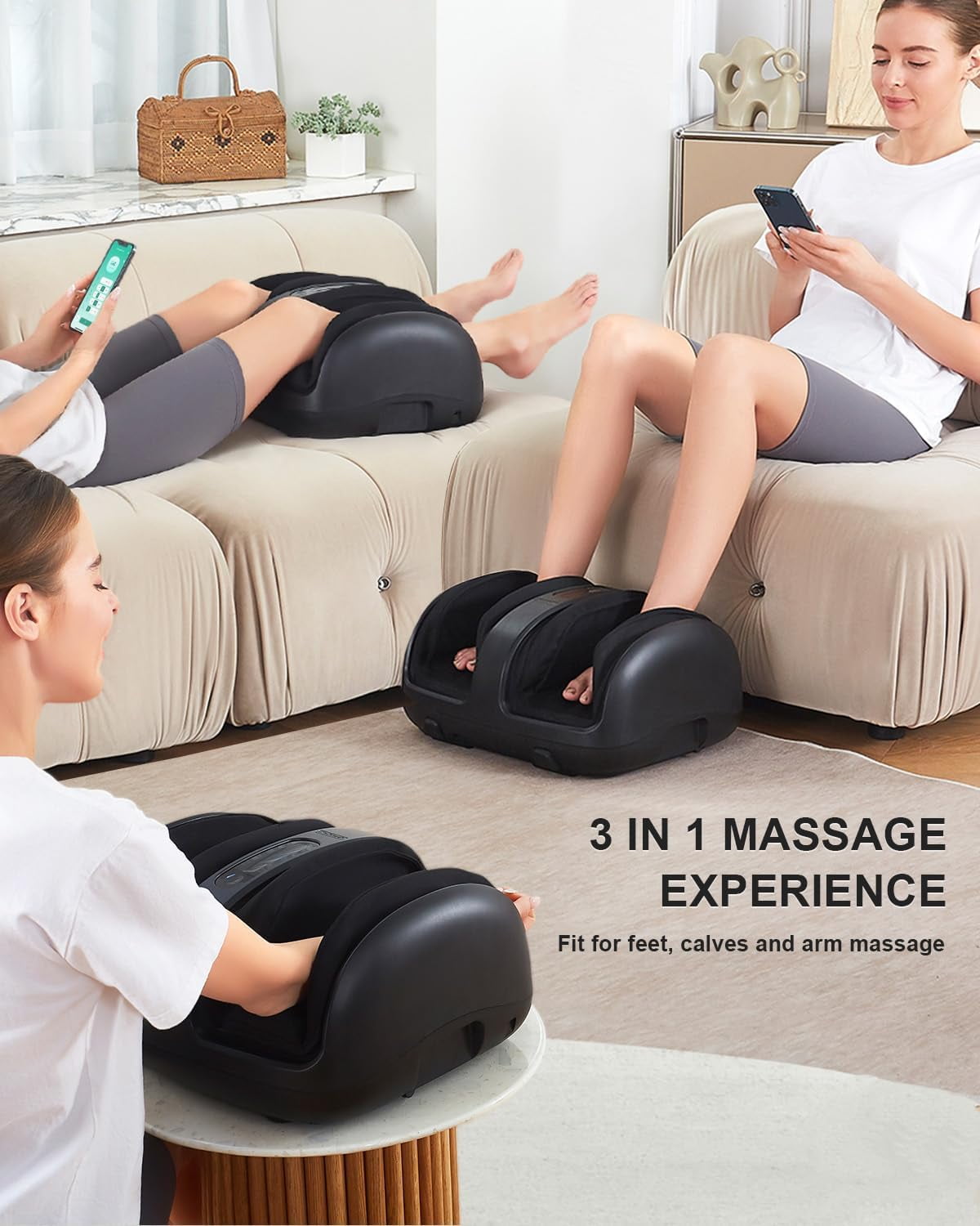 Massager with Heat and Vibration, Electric Massager with Air Compression and App Control for Home Use - Image 4