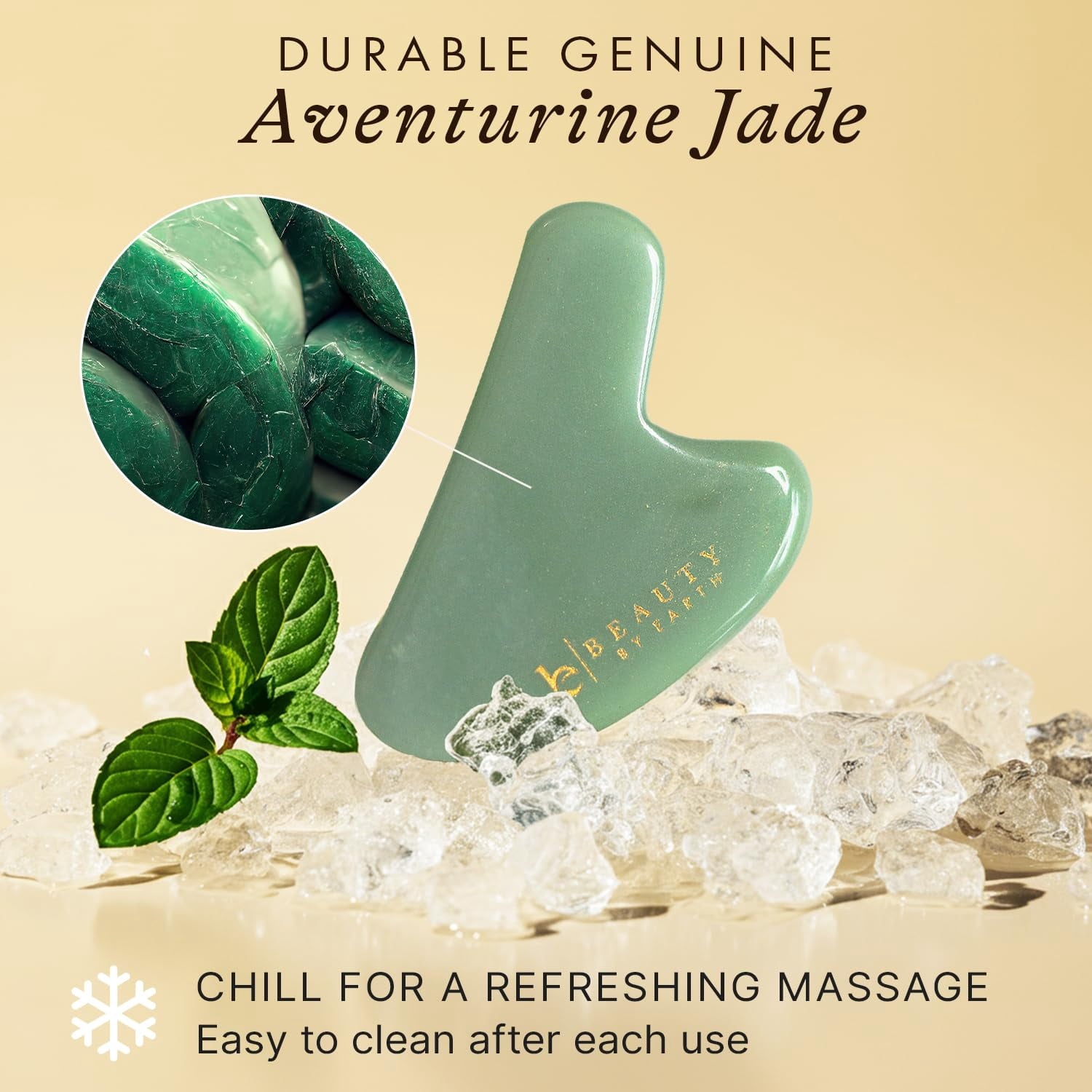 Gua Sha Tool - Jade Stone Scraping Massage Tool, Facial Massage for Lymphatic Drainage for Face, Eyes, Neck and Body - Image 5