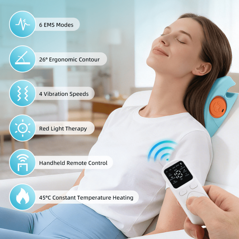 4 in 1 Neck and Shoulder Massager with Heat, Wireless Neck Massager, Adjustable 6 Modes 9 Intensities, Portable Pillo... - Image 3
