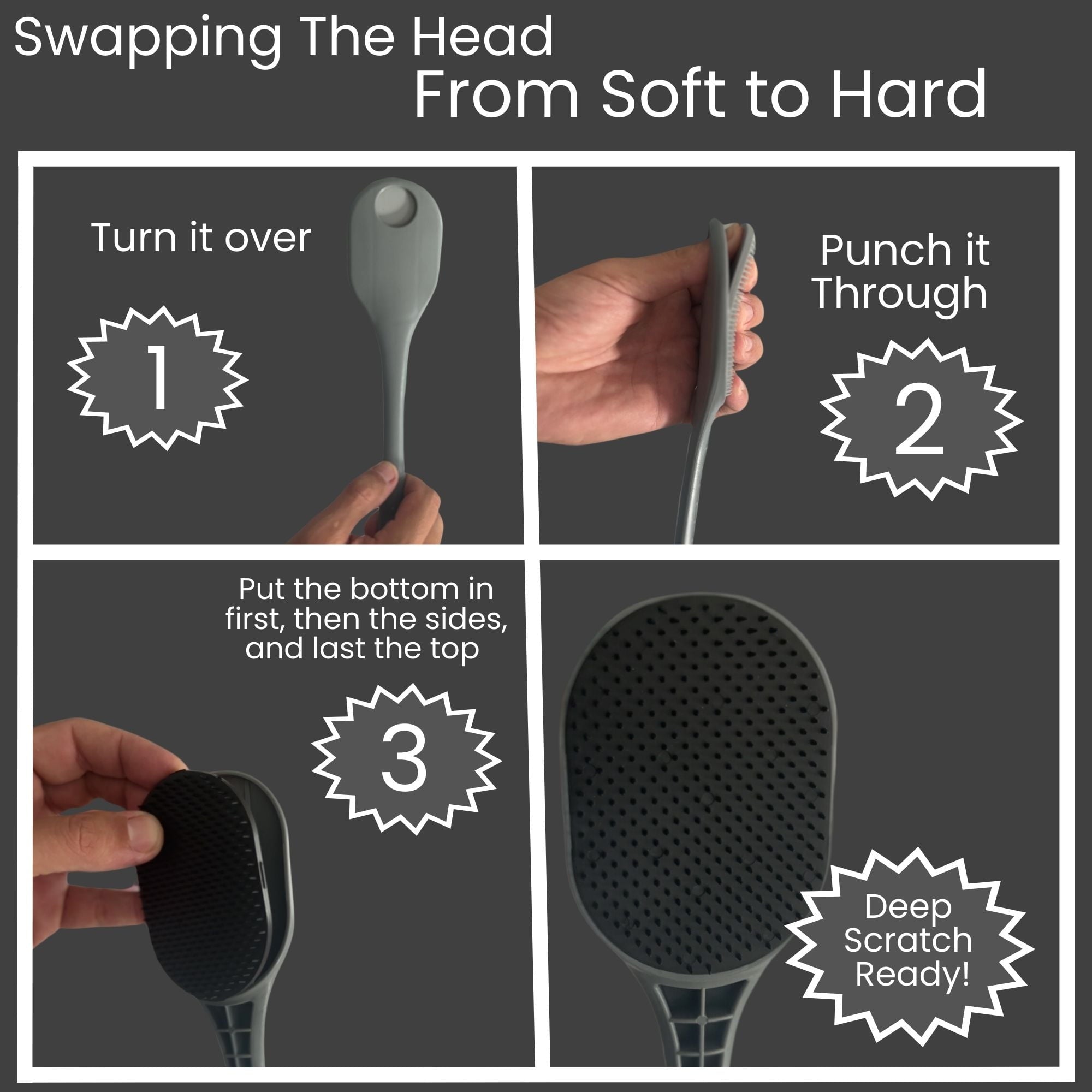 Ultimate Back , Scalp Massager, Back Massager & Exfoliator - Large Scratch Surface & Long Sturdy Handle - Image 4