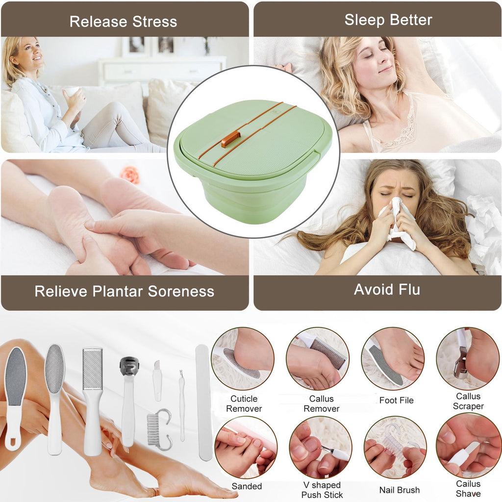 Bath with Heat and Temperature Control, Massager Roller, Bubble, Remote Control, Pedicure Kit, Red Light, Large Heati... - Image 5