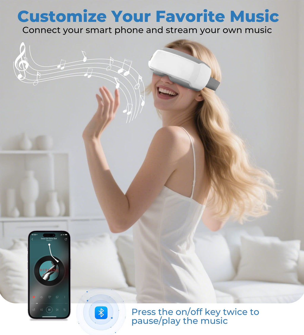 with Air Compression for Relax Care, Heated Mask with Bluetooth Music, Fathers Day Birthday Gifts for Mom Dad Women Men - Image 4