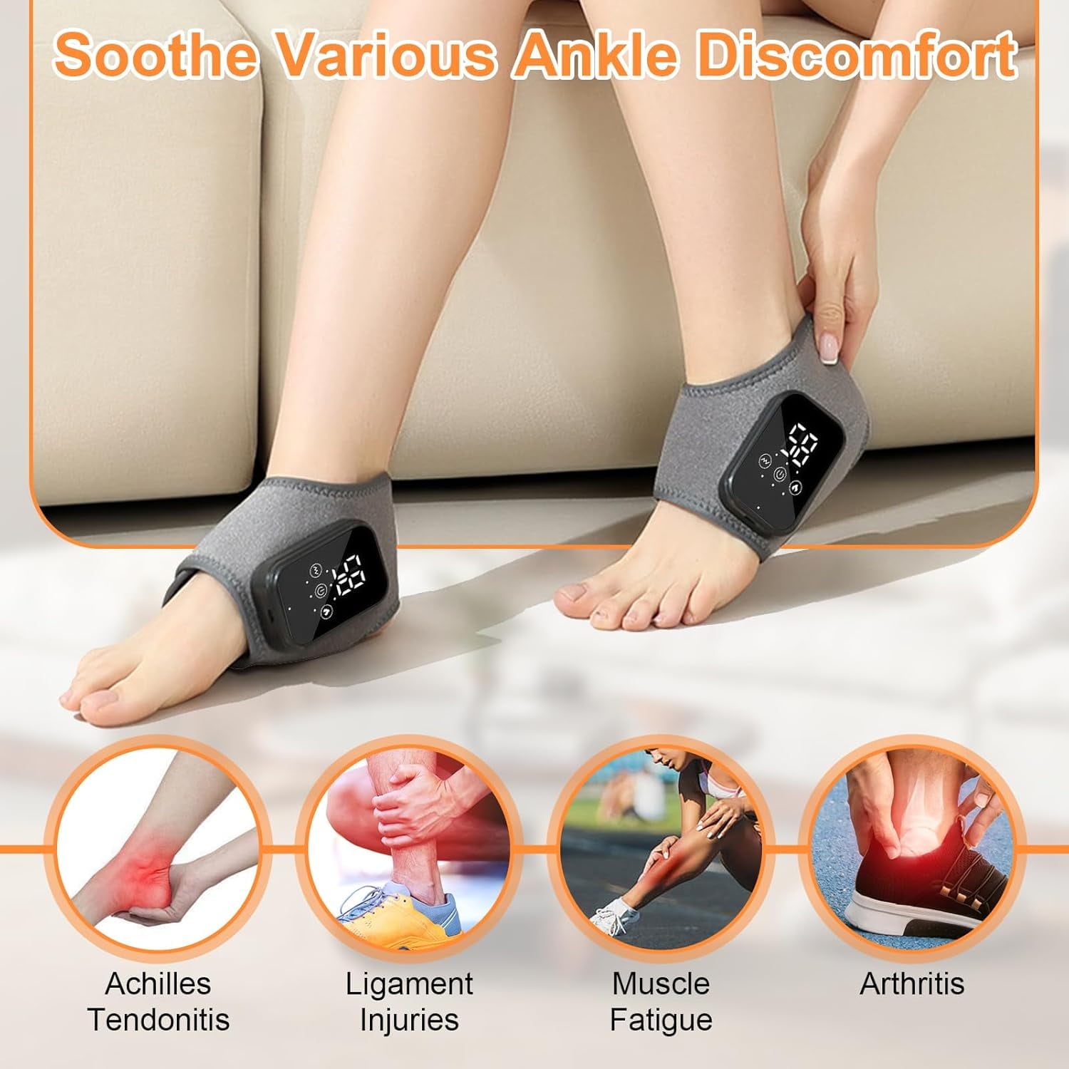 with Smart Timer, 3-in-1 Wire-Less Portable Vibrating Heated Feet s for Neuropathy Pain Relief & Ankle Relaxation & B... - Image 5