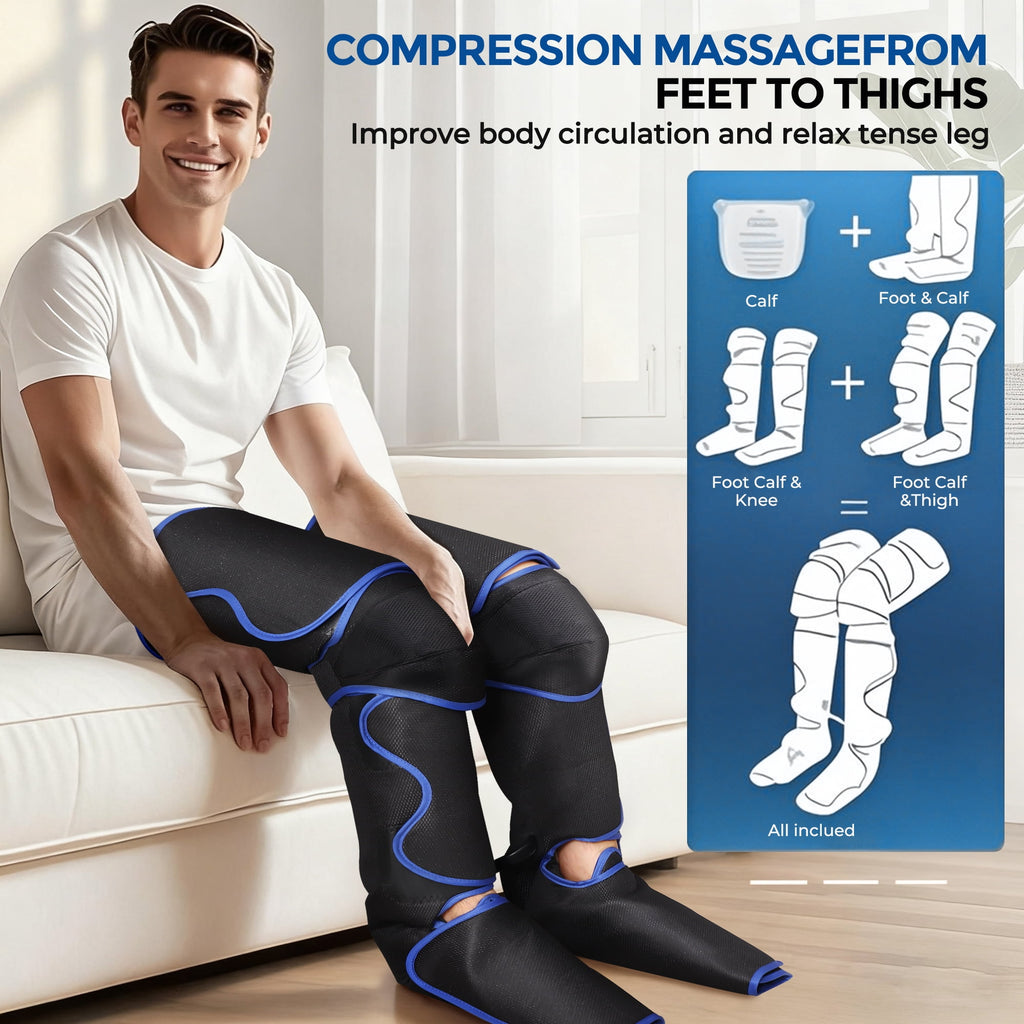 with Air Compression & Heat for Foot Calf Thigh, Upgrade Full Wraps for Circulation, with 3 Modes 3 Intensities 2 Hea... - Image 4