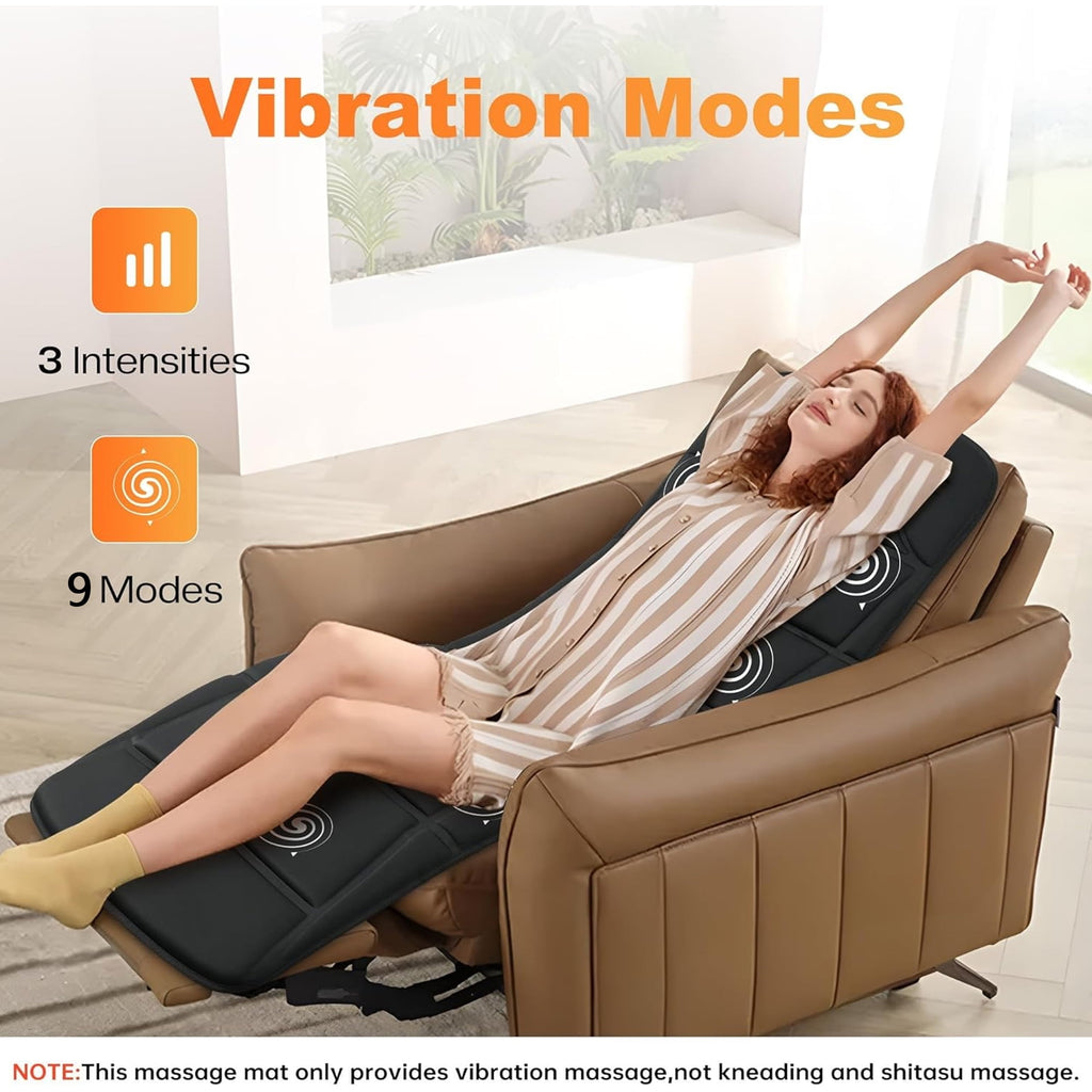 Massage Mat with Heat, Vibration Back Massage Pad, Massager for Neck Back Pain, Massage Mattress Pad, Gifts for Men W... - Image 2