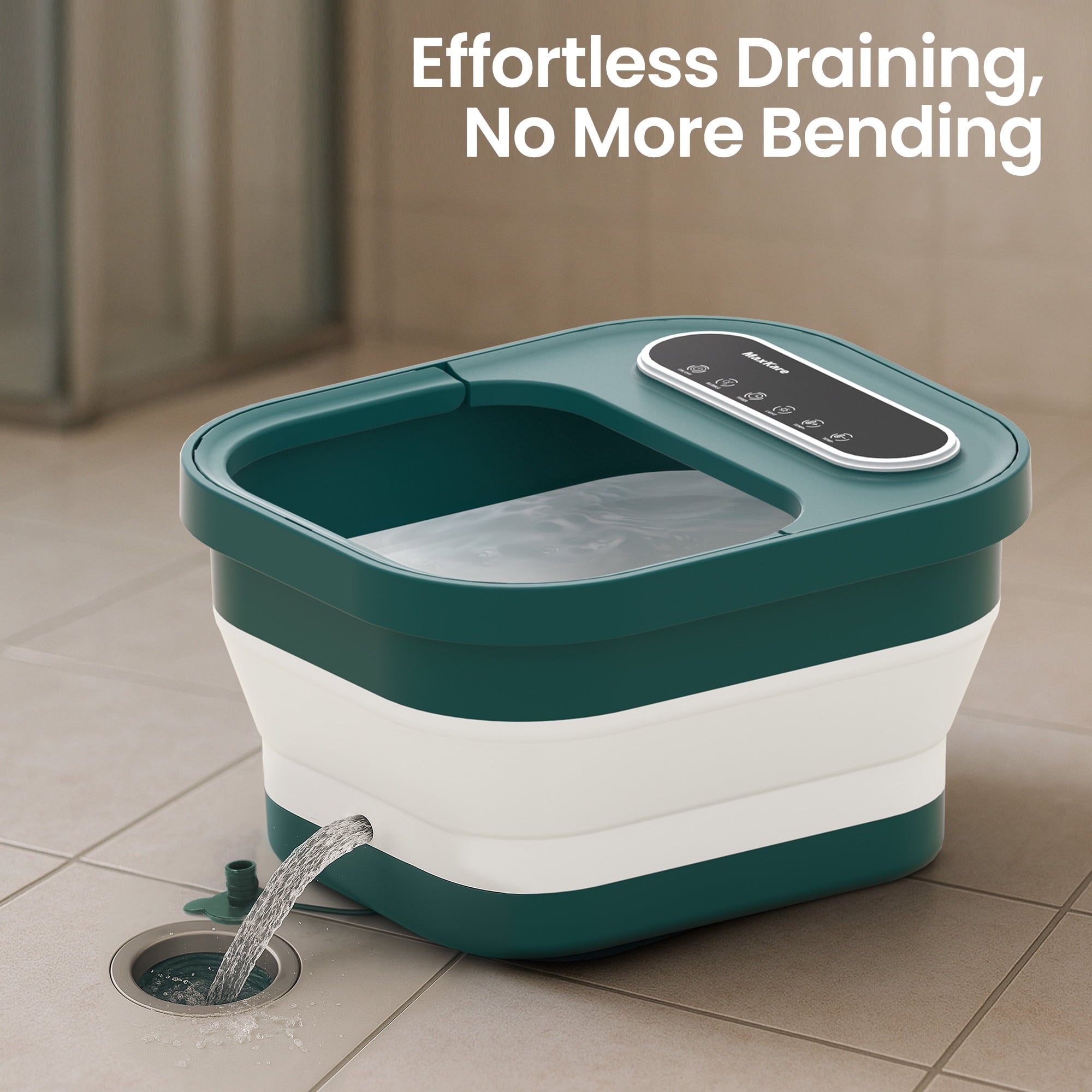 Spa with Massager and Heat Bubbles Vibration 3 in 1, Spa Bath, Green - Image 3