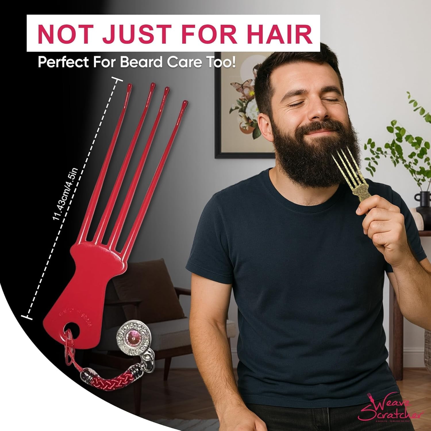 & Head Scratcher for Weaves, Braids & Wigs – Head Massage Tool for Instant Itch Relief – Pink - Image 2
