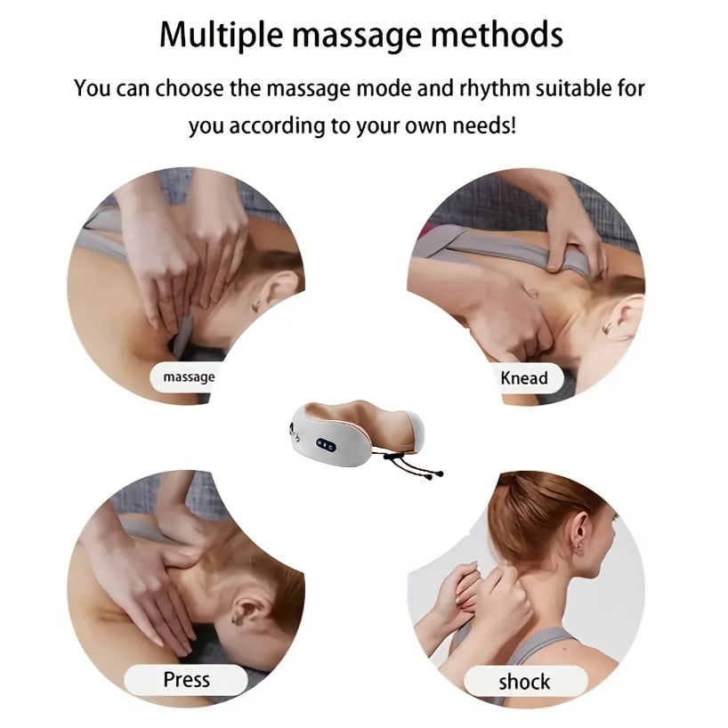 Electric Neck Massager, U-shaped Massage Pillow, Neck Massager, Durable Memory Sponge, Massage Pillow with Heat, Deep... - Image 4