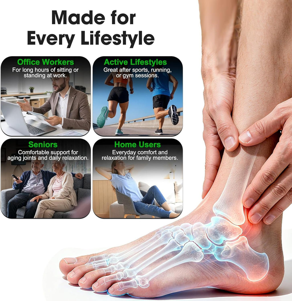 Cordless Massager with Heat, 3-in-1 Vibrating Heated Foot s Brace Wrap with Smart Timer, Relaxation & Circulation in ... - Image 5