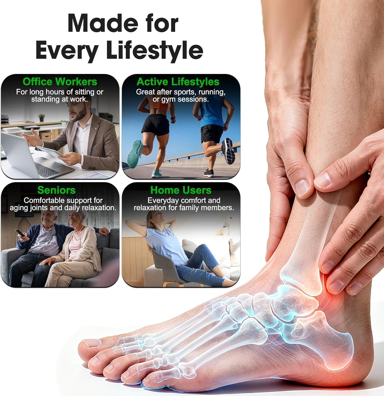 Cordless Massager with Heat, 3-in-1 Vibrating Heated Foot s Brace Wrap with Smart Timer, Relaxation & Circulation in ... - Image 5