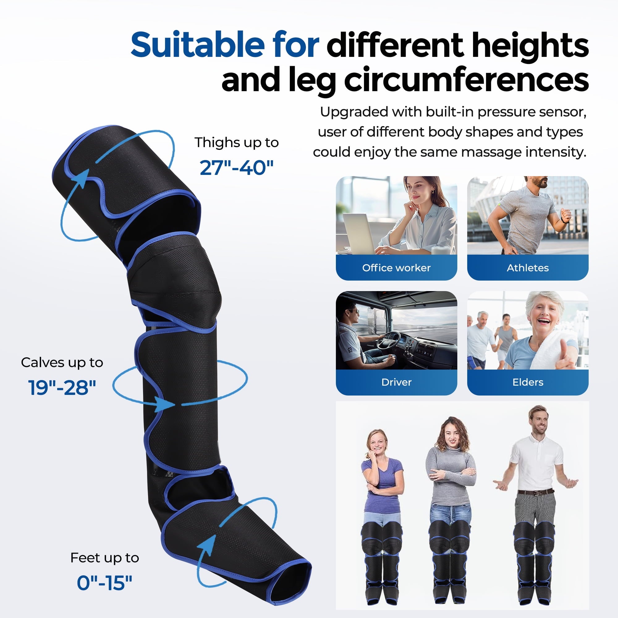 with Air Compression & Heat for Foot Calf Thigh, Upgrade Full Wraps for Circulation, with 3 Modes 3 Intensities 2 Hea... - Image 6