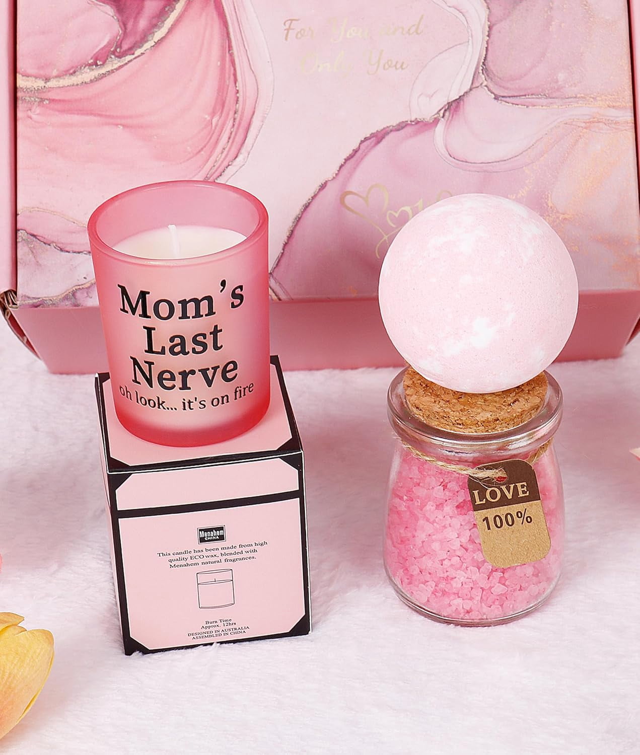 & Gifts for Mom, Women & Friends - Relaxing Spa Gift Basket with Tumbler & Candle Set - Image 4