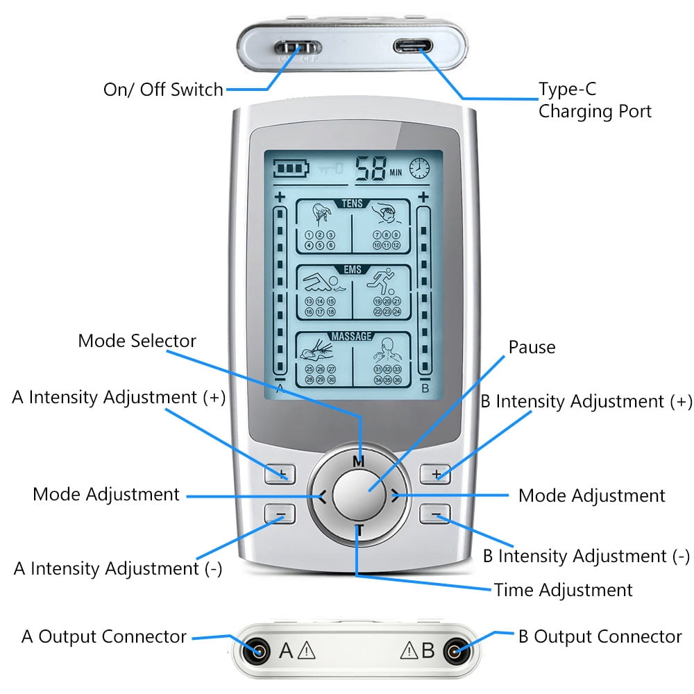 Muscle Stimulator, Dual Channel with 10 Reusable Electrode Pads 36 Modes for Back Neck Pain Muscle Therapy Pain Manag... - Image 2