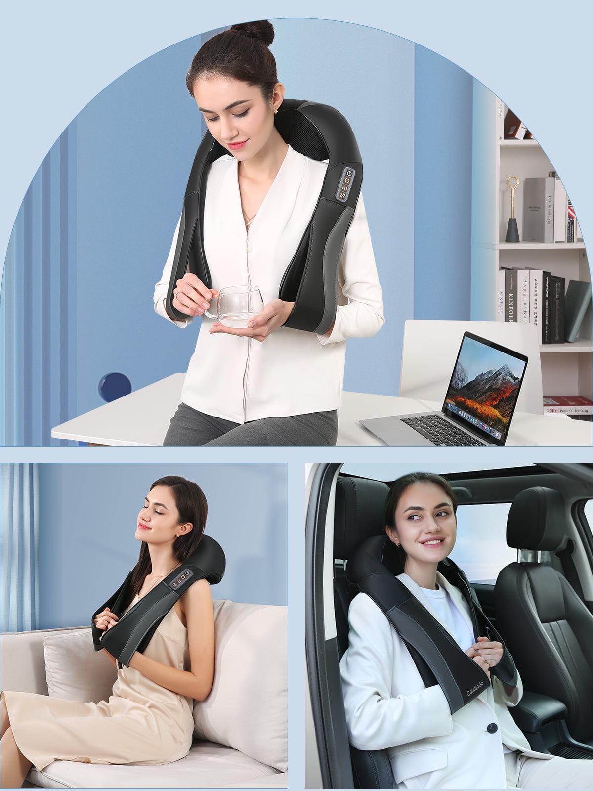 and Back Massager, 3D Deep Kneading Shiatsu Shoulder Massager with Heat, Gifts for Men Women, Black - Image 3