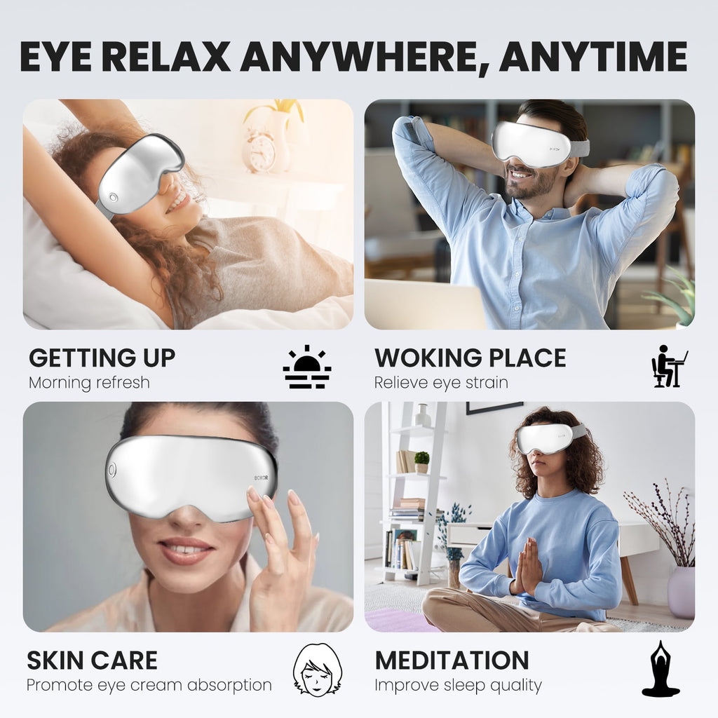 with Heat & Bluetooth - Eligible, Shiatsu Massage for Migraine Relief, Strain, Dark Circles - Rechargeable Mask for S... - Image 6