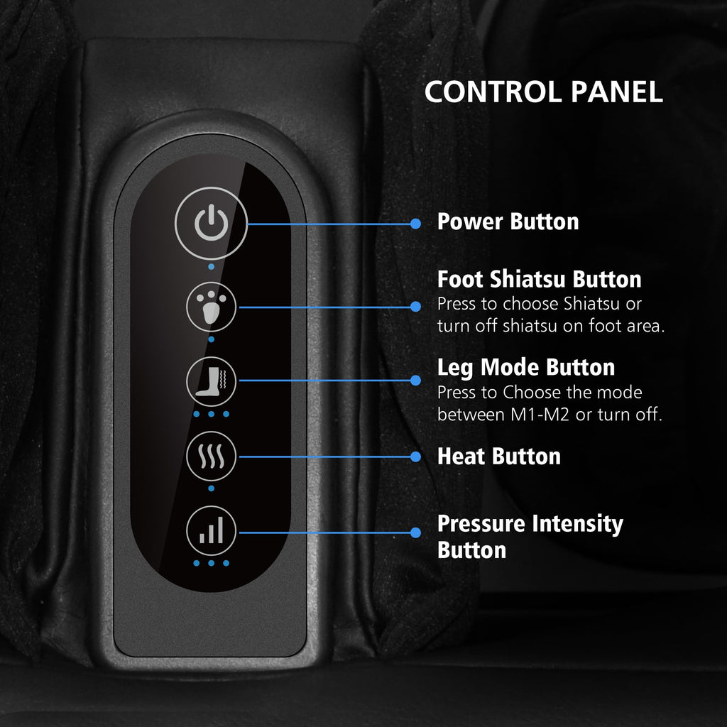 2 in 1 Foot Massager Machine & Ottoman Foot Rest Shiatsu Calf and Foot Massager with Heat Black - Image 5