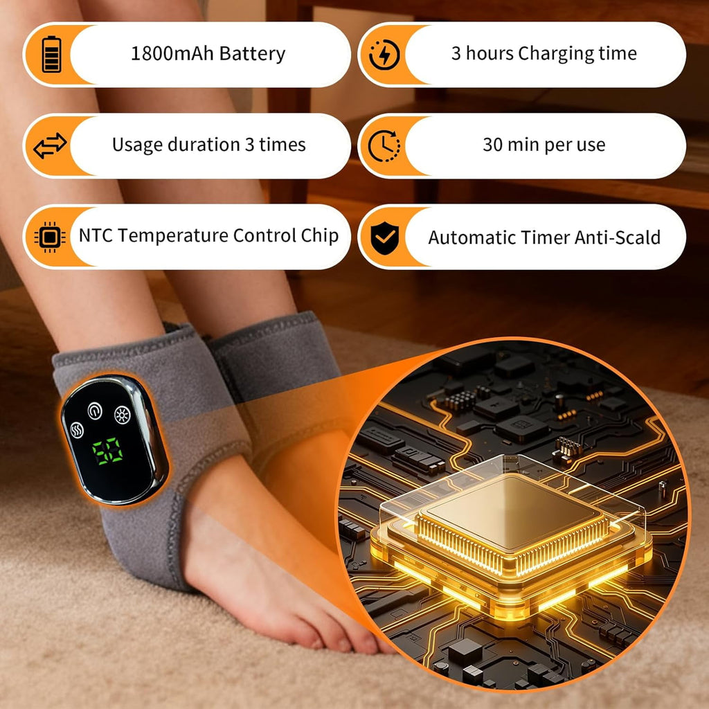 3 Vibration Modes, 5 Heating Levels, Smart Timer and Touch Screen, Foot , Promotes Blood Circulation, Relieves Pain. - Image 6