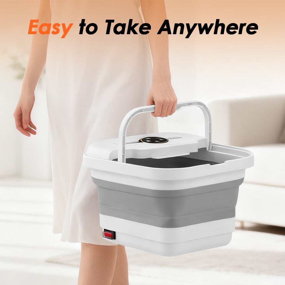 with Heat, Bubble, Temperature Control, Bath Massager with 8 Shiatsu Massage Rollers, Pedicure for Relaxation, White - Image 6