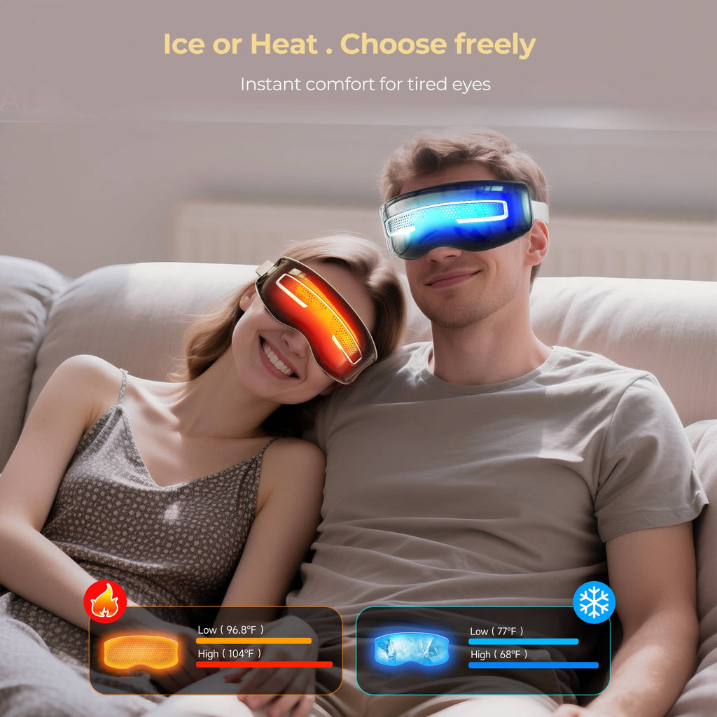 with Heat and Cooling, Mask with Massage Setting, Sleep Mask for Relax, Birthday Gifts for Women Men, Black - Image 2