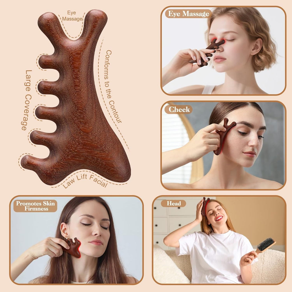 3 Pack Wooden Scalp Massager Tool Loc Combs,Long Handle Head Massage Scalp Loc Brush for Dreads,Multifunctional Hair ... - Image 3