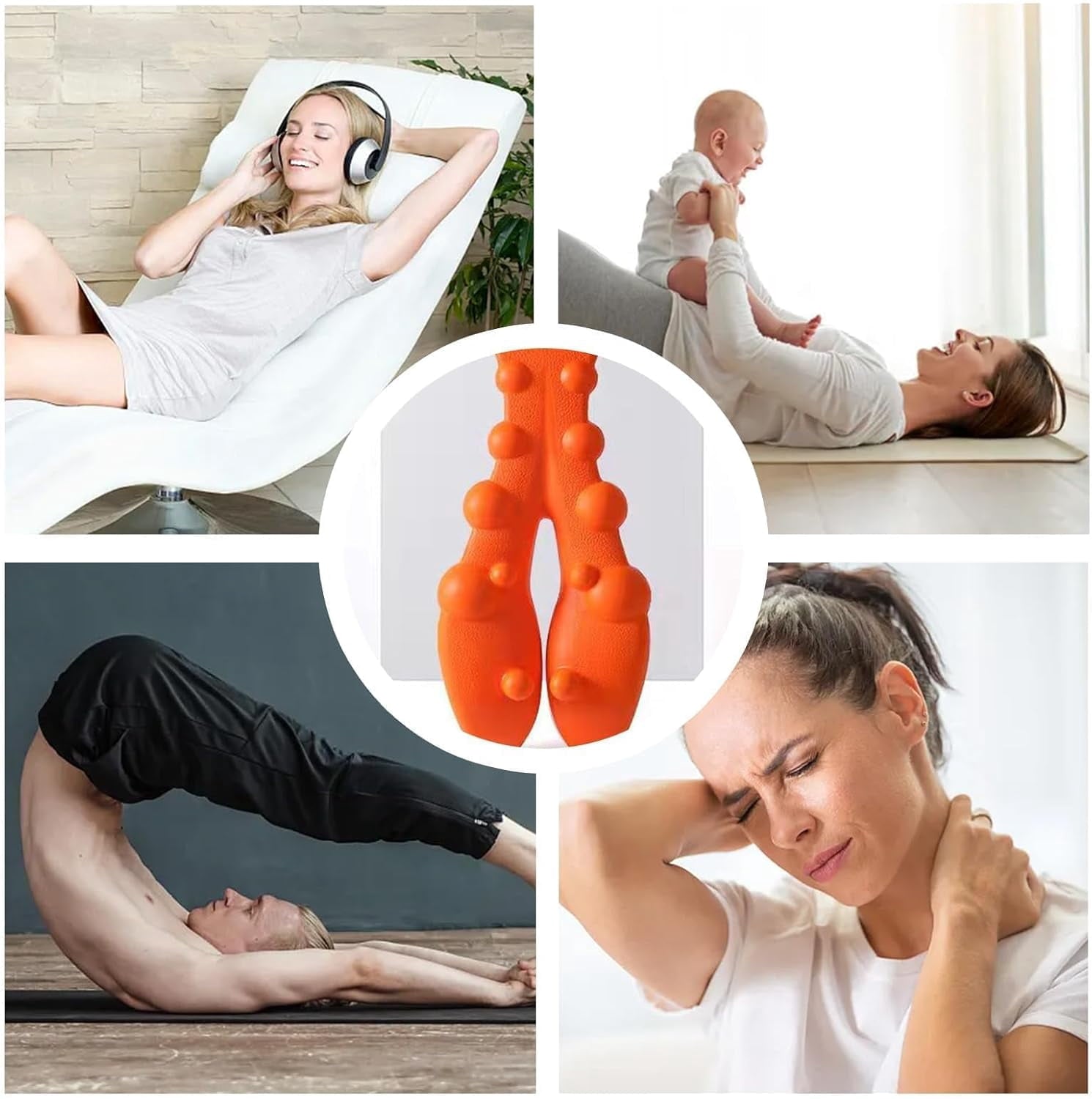 Massager - Occipital Release Tool, Neck Release Pressure Massage to Shoulder Blade (Orange) - Image 4