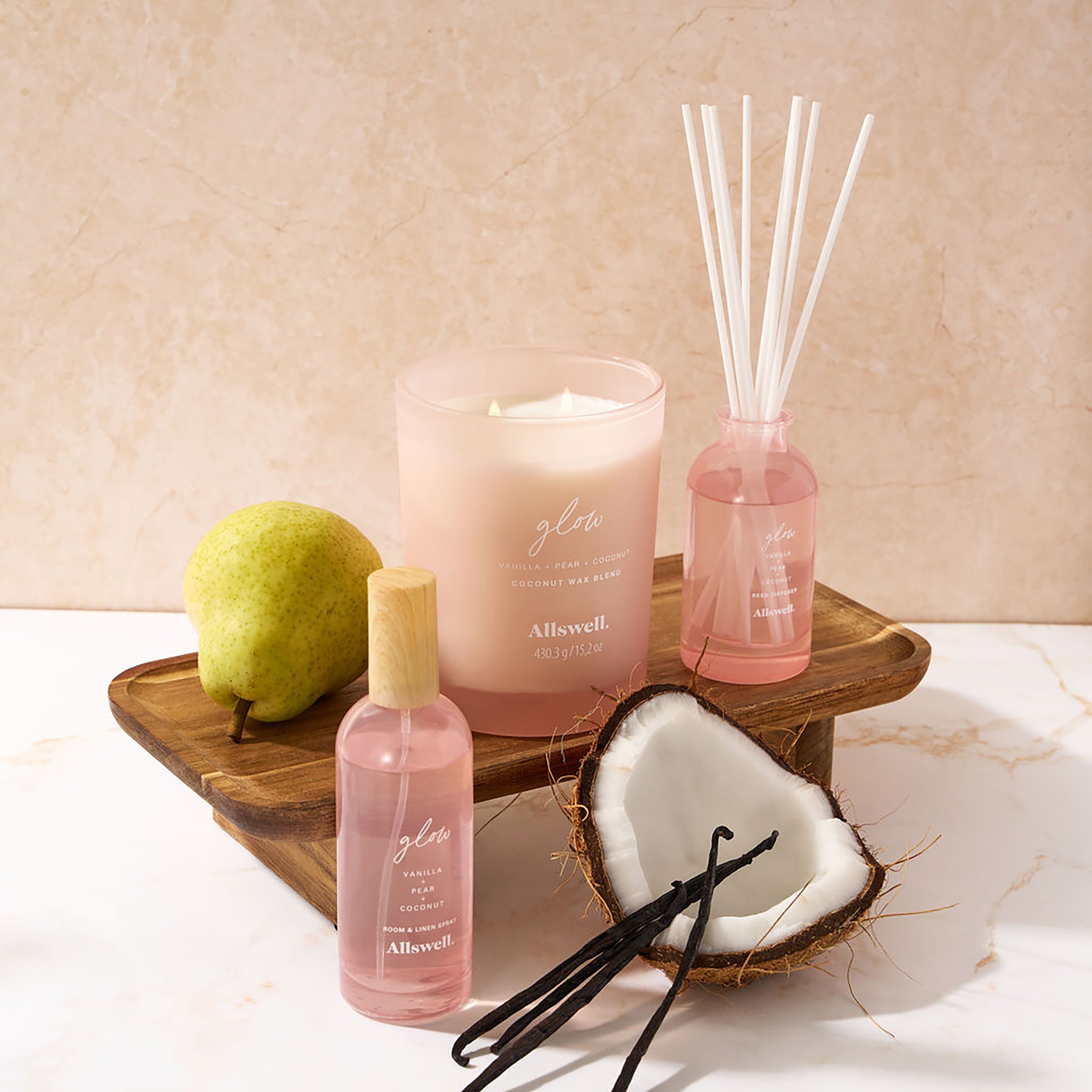 ( + Pear + Coconut) Scented 2-Wick Spa Jar Candle 15oz. - Image 4