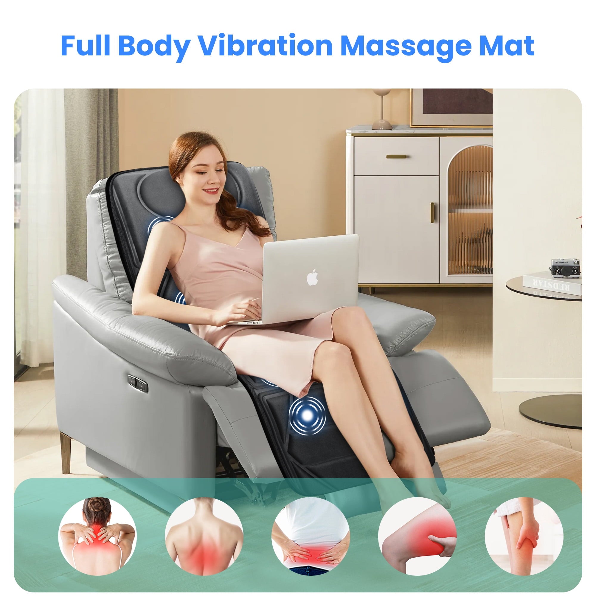 Massage Mat with Heat, Electric Massage Pad for Back Pain Relief, Gift - Image 6
