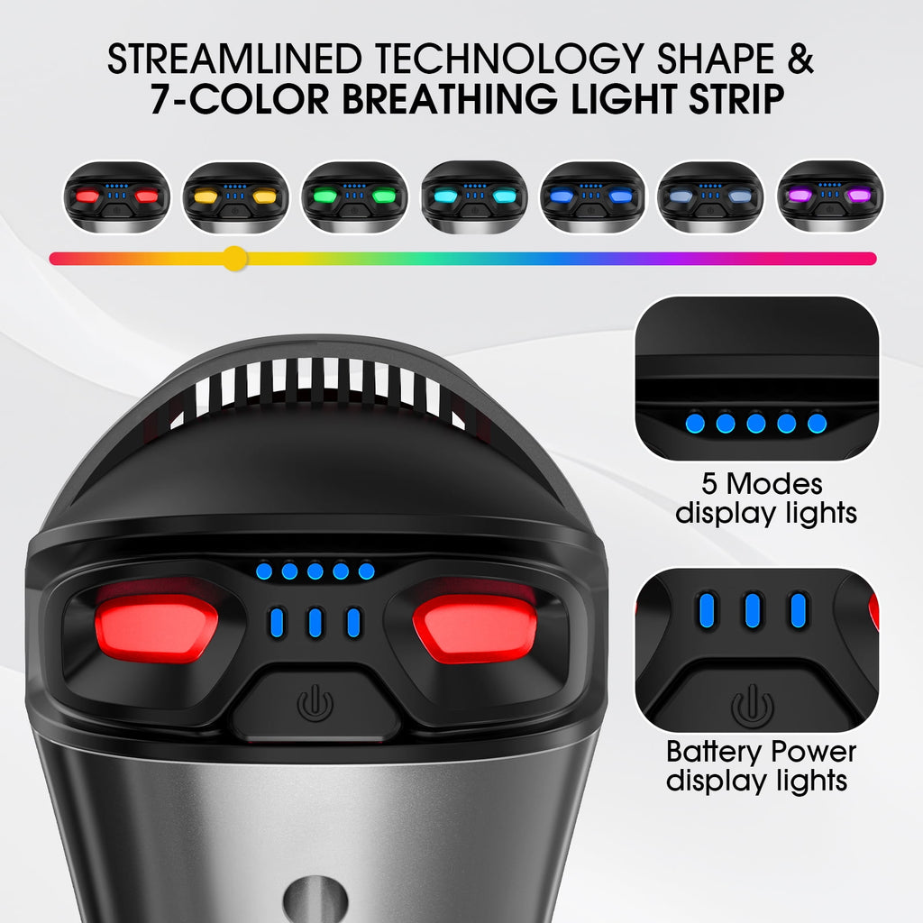 Tissue, 5 Speeds Quiet Percussion Handheld Electric Muscle r with 8 Replacement Heads for Gym Office Home Post-Workou... - Image 4