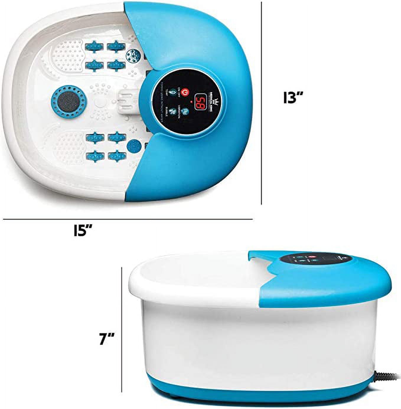 with 14 Rollers in Shape and Heat - 5 in 1 Bath Includes Adjustable Heating, Bubbles, Vibration, Pumice Stone, Mini M... - Image 2