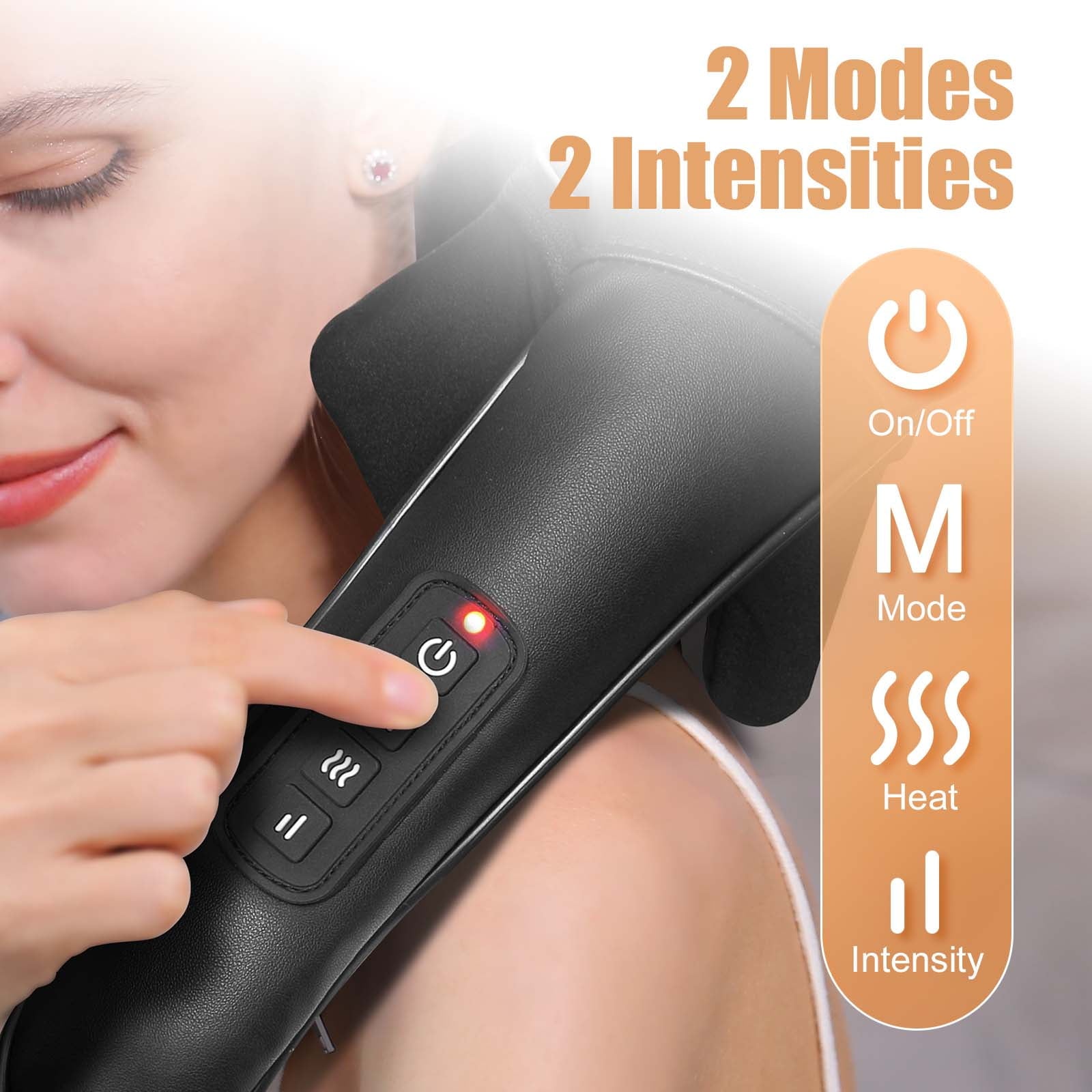 neck massager, deep tissue massage for pain relief, 6D wireless neck and shoulder massager, with heating function, su... - Image 5