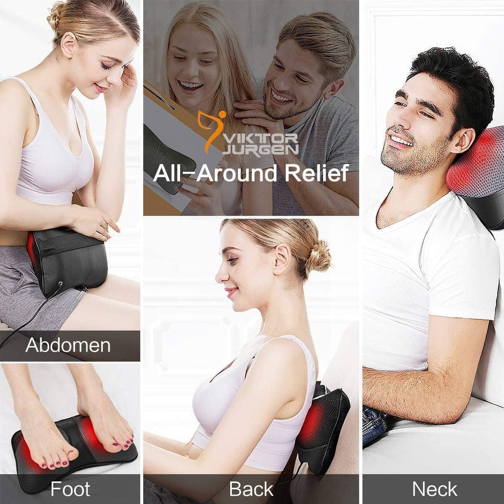 Massage Pillow Shiatsu Deep Kneading Shoulder Back and Foot Massager with Heat-Relaxation Gifts for Women/Men/Dad/Mom - Image 5