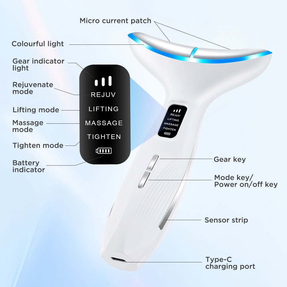 Micro-current Three-color Light Firming and Rejuvenating Skin Ion Importer Facial Lifting for Lines and USB Charging - Image 2