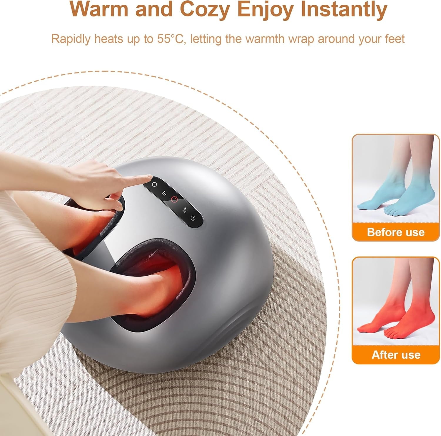 Deluxe Electric Foot Massager with Soothing Heat, Full Airbag Wrap and Deep Kneading Shiatsu Nodes for an At-Home Spa... - Image 3