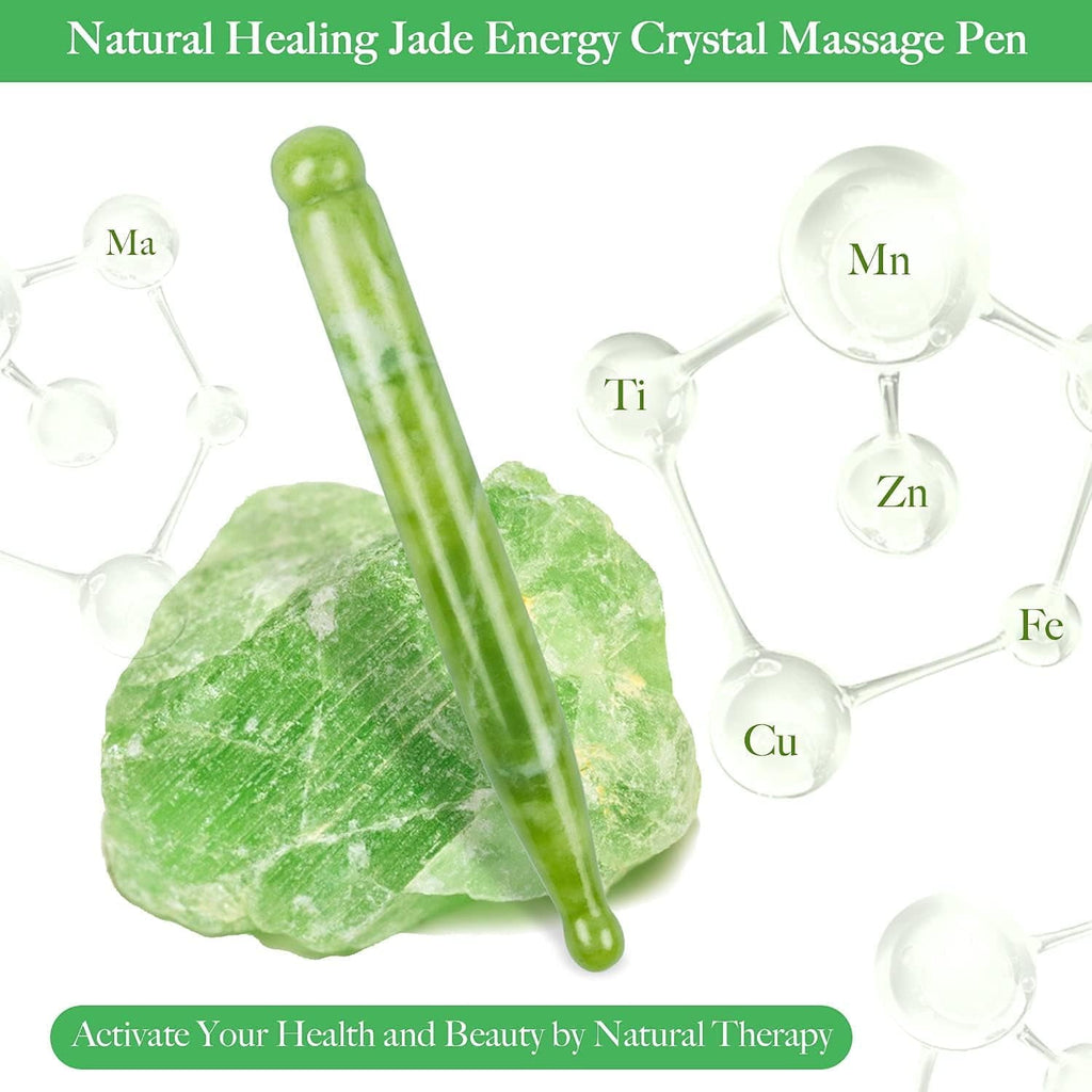 Acupressure Gua Sha Massage Acupuncture Pen, Natural Healing Stone Full Body Relax Self Massage Deep Soft Tissue Tool... - Image 2