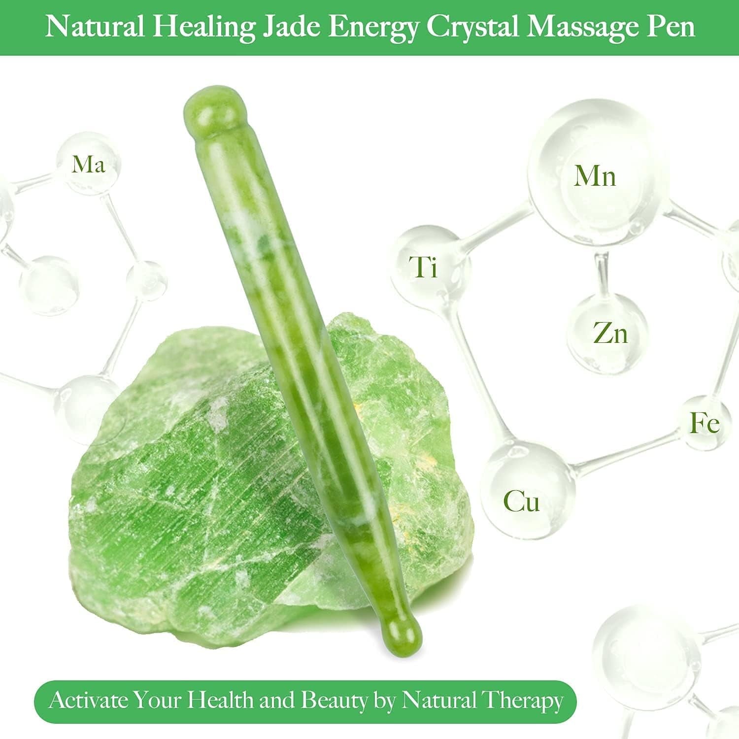 Acupressure Gua Sha Massage Acupuncture Pen, Natural Healing Stone Full Body Relax Self Massage Deep Soft Tissue Tool... - Image 2