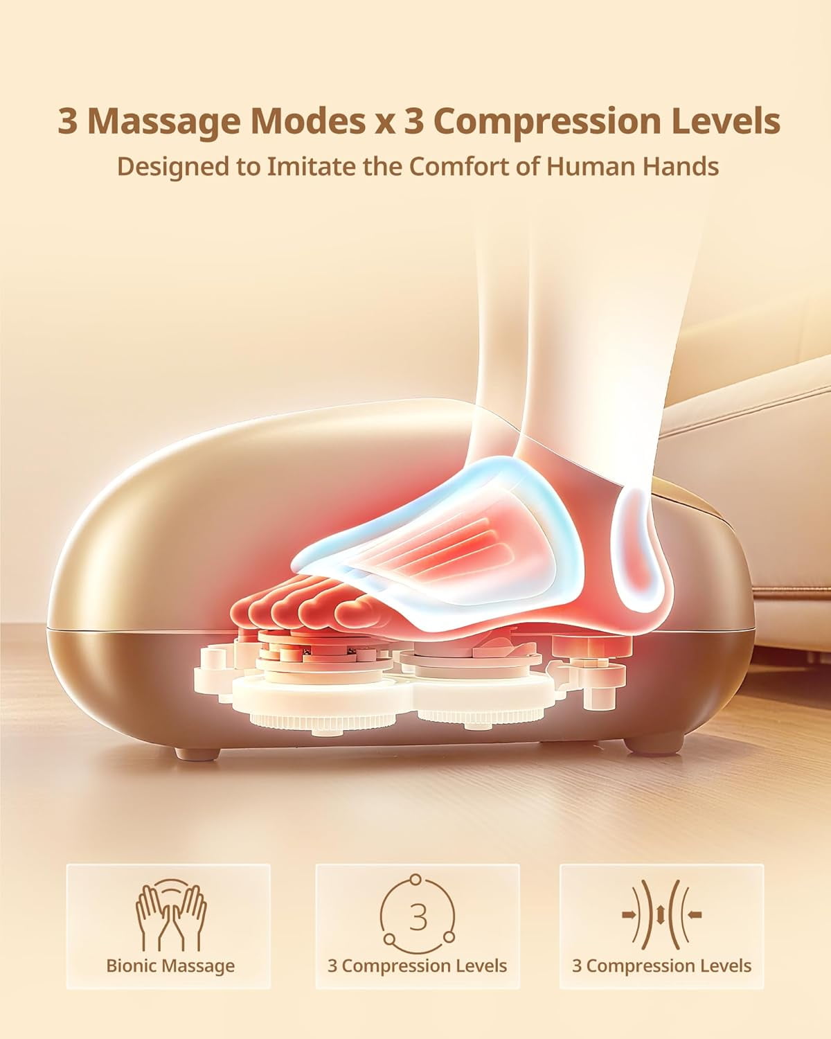 Machine with Heat, Deep Kneading, Air Compression, Remote Control for Plantar Fasciitis, Sore Feet & Pressure and Pai... - Image 2