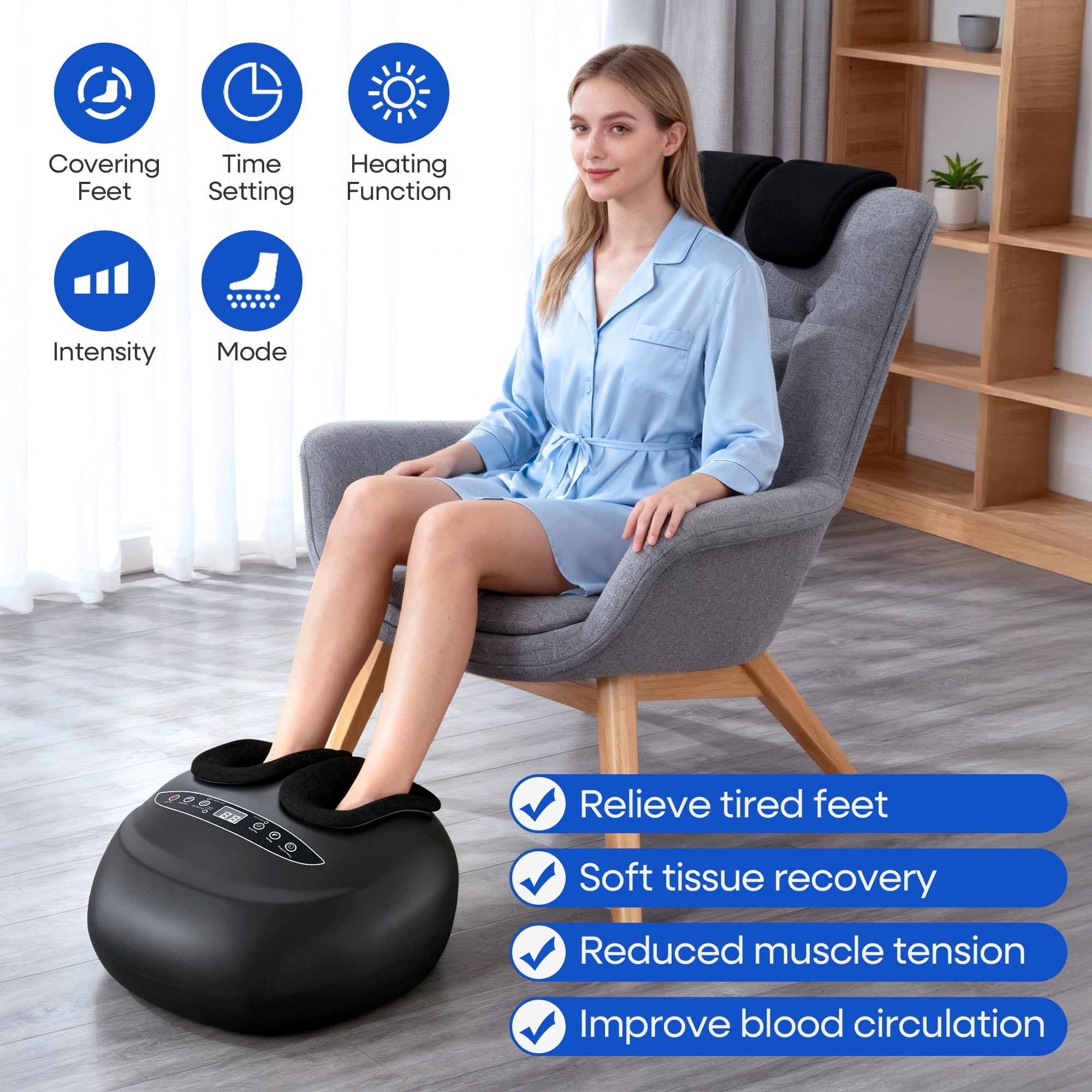 Massager Machine with Heat, Rolling, Deep Kneading, Massager,Birthday Christmas Gifts for Mom Dad Women Men - Image 2