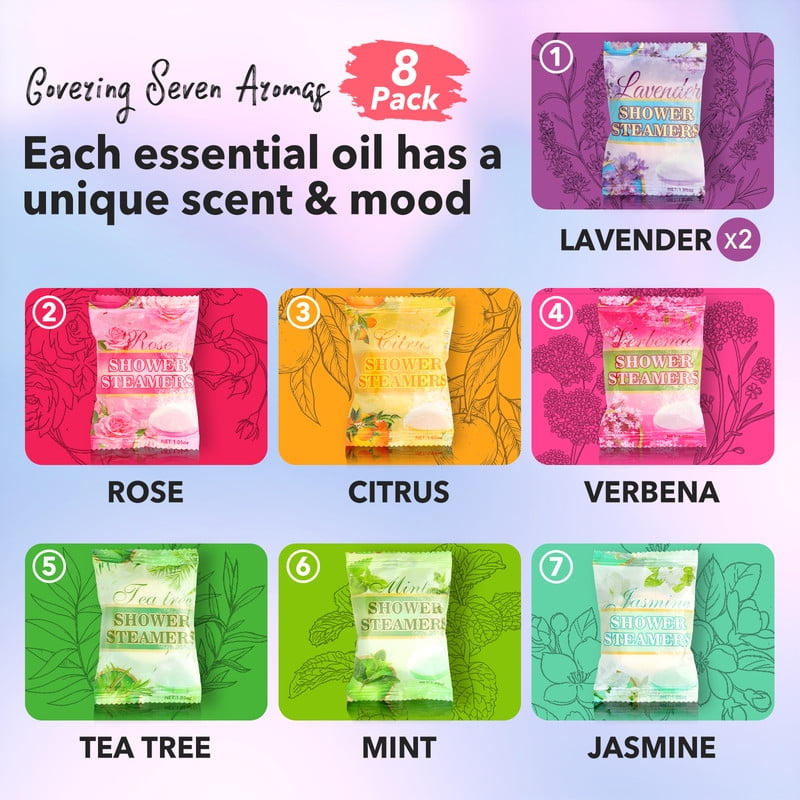 Aromatherapy - 8 Pcs Bomb with Essential Oil for Home , Self-Care Relaxation, Valentines Day Birthday Gifts for Women - Image 2