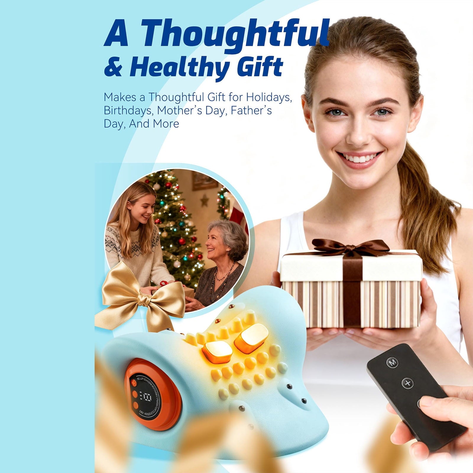 And Shoulder Massager With Heat And Multi-Directional Stretch,Thera Pillow Traction Massager, Massager,Smoothspine Tr... - Image 2