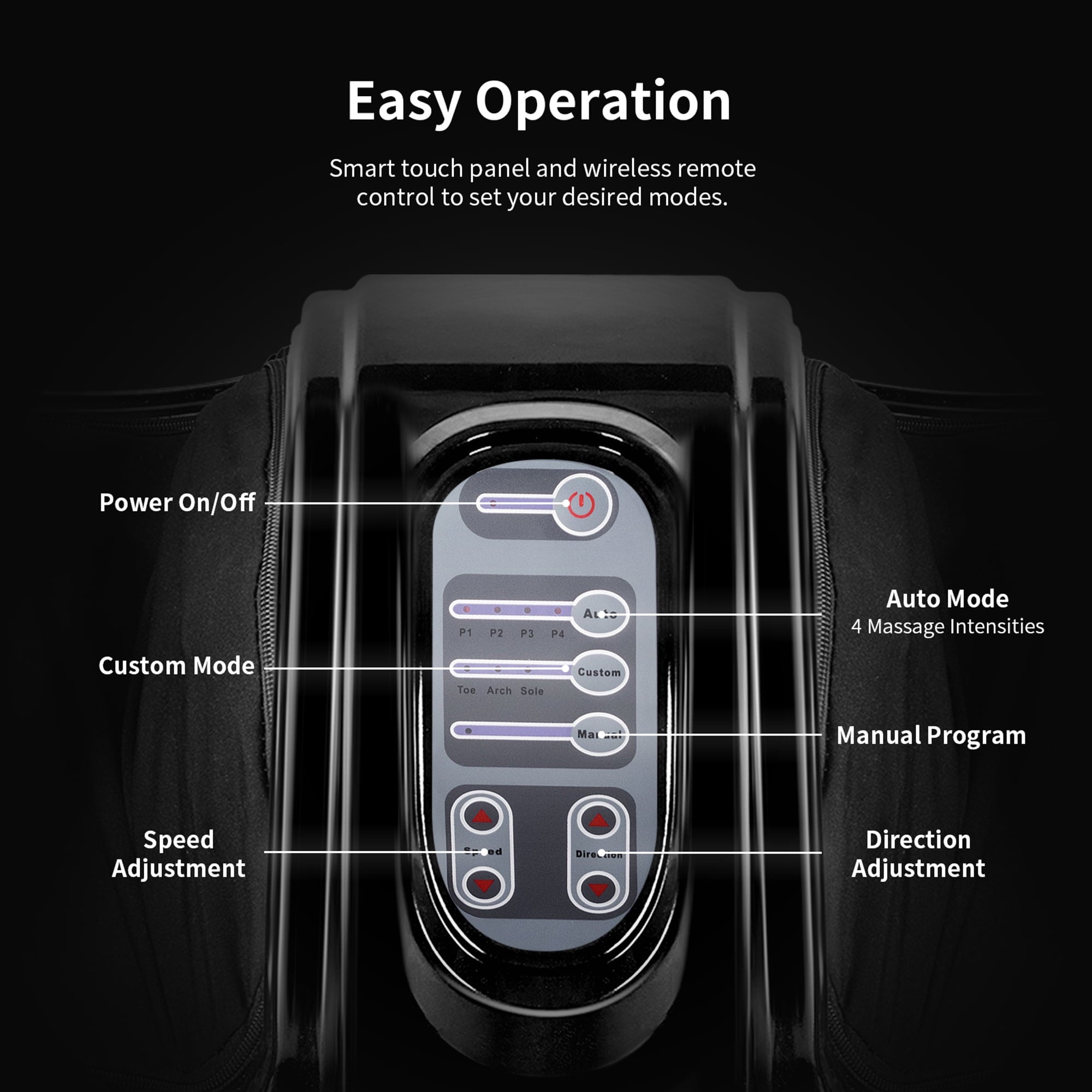 Massager Shiatsu Massage Machine w/ Remote Control Black - Image 5