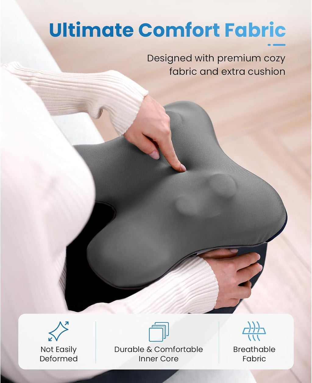 EZBack Plus Neck Massager with Heat Remote, Back Massager with 3 Level for Pain Relief Deep Tissue, Shiatsu Kneading ... - Image 5
