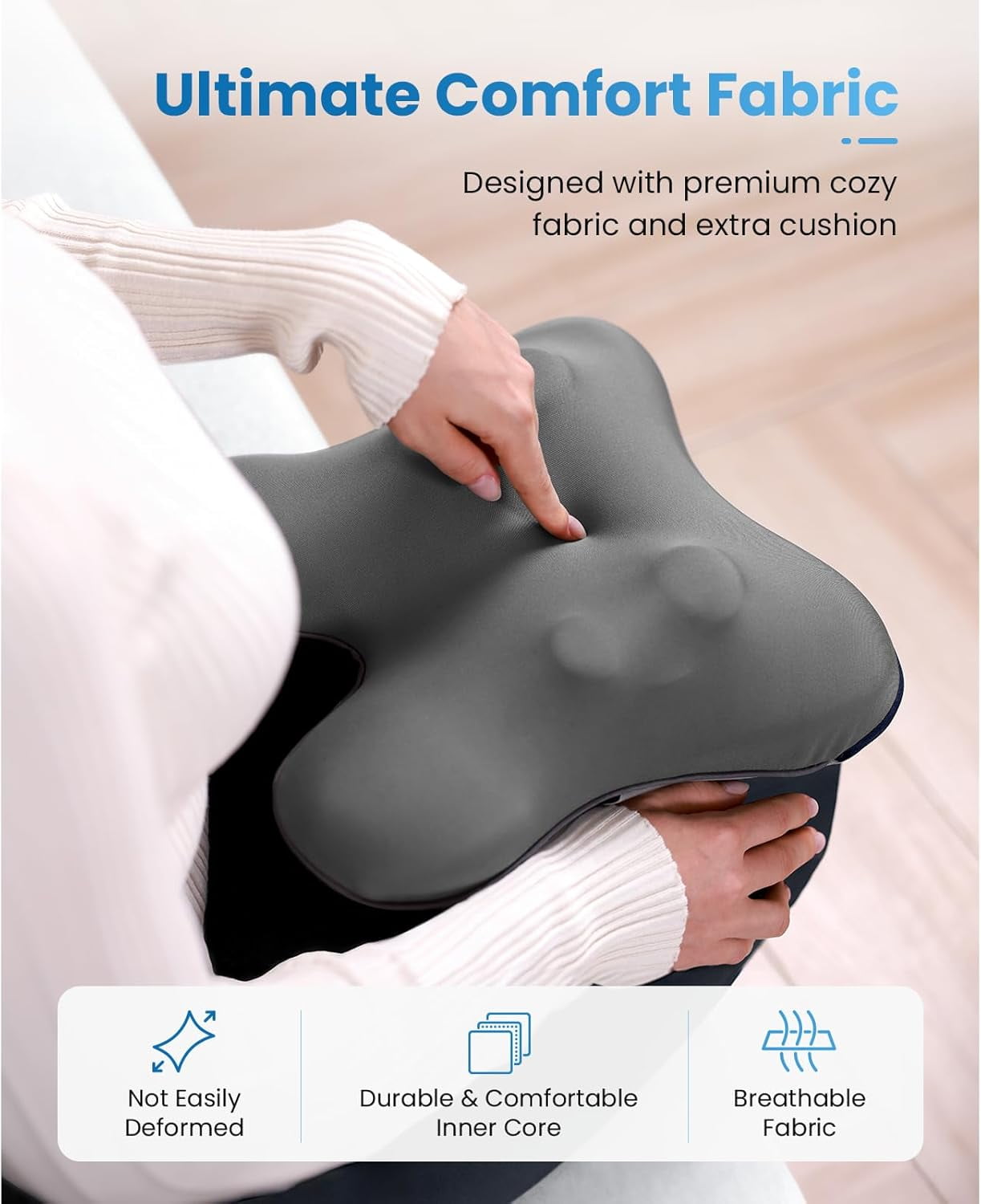 EZBack Plus Neck Massager with Heat Remote, Back Massager with 3 Level for Pain Relief Deep Tissue, Shiatsu Kneading ... - Image 5