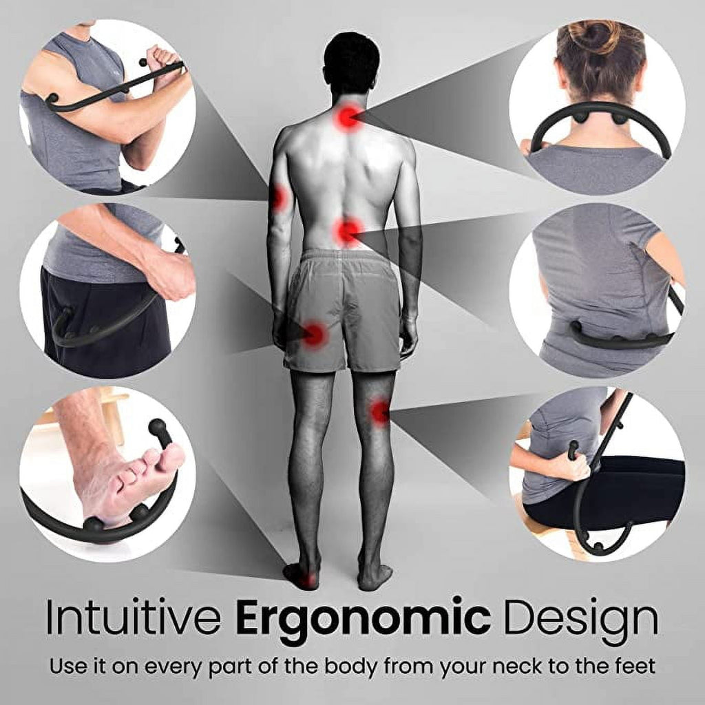 and Back Massager for and Back, Self Massage Cane for Fibromyalgia, Black, 1 Pack - Image 3