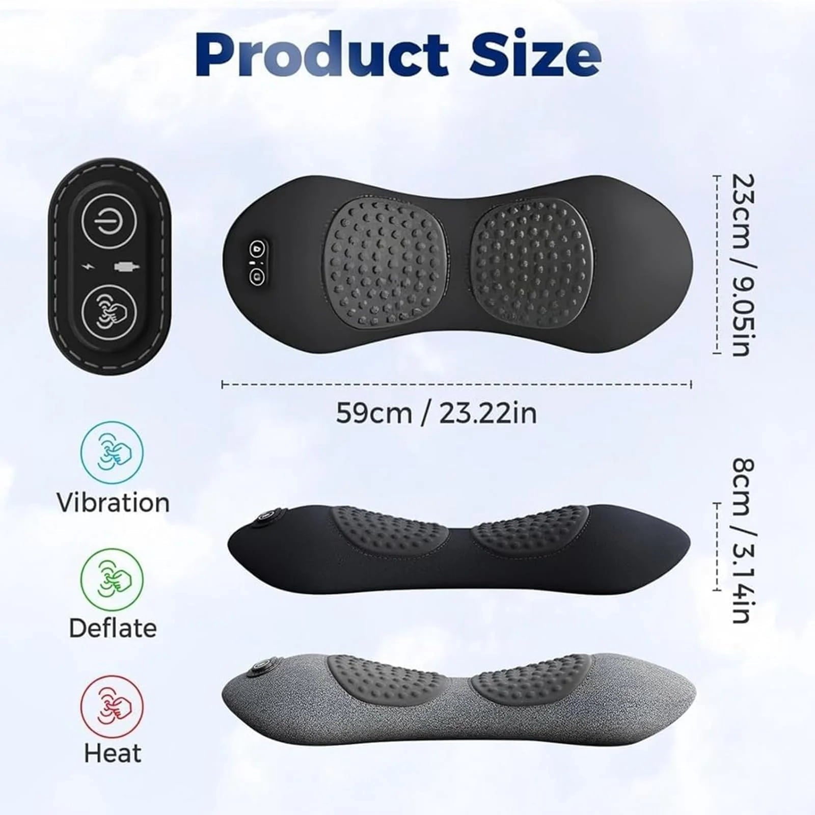 Fusion Back Massager, 2025 Upgraded 3 in 1 Neck Shoulder Backs Massagers with Traction, Vibration & Heat (Dark Gray) - Image 2