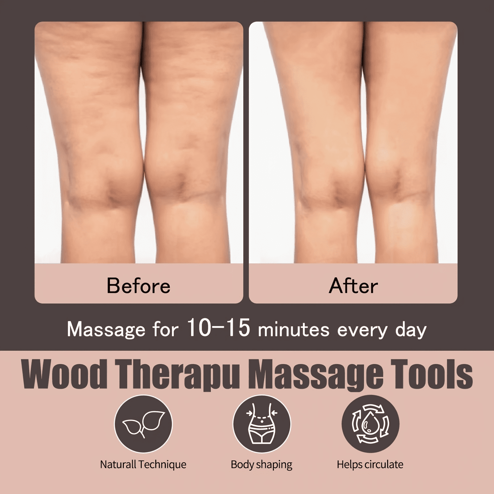 Wooden Back Roller Massager, Back Massager with Roller and Drawstring, Multi-functional Back Roller and Neck Massager... - Image 4