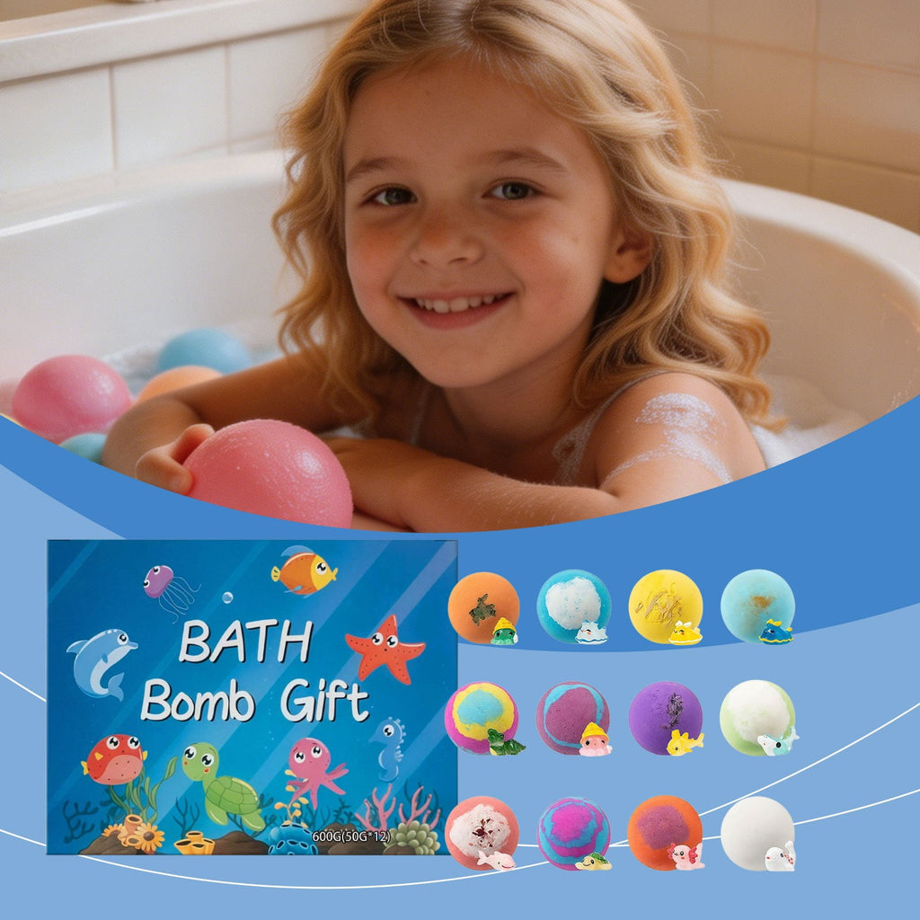 12 Pack Ocean Themed Bath Bombs Set With Surprise Sea Animal Figurines Rich Fizzing Bubbles For Daily Home Spa Relaxa... - Image 6