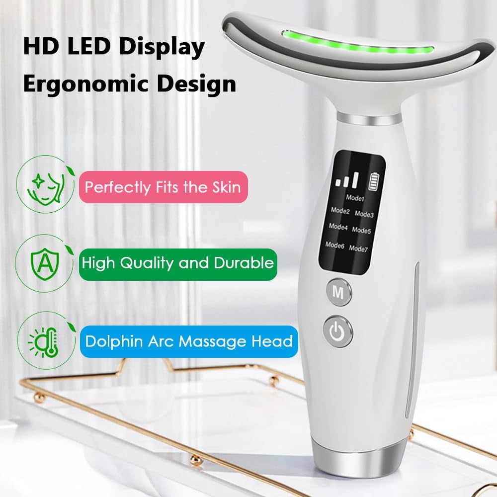 and Neck Massager for Face, Neck - 7- in -1 Beauty Massager for Skin Lifting & Firming, Wrinkle & Dark Circle Reducer... - Image 3