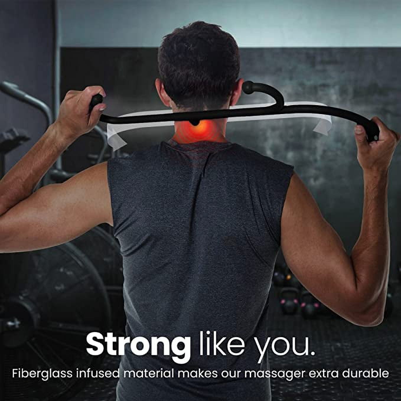 and Back Massager for and Back, Self Massage Cane for Fibromyalgia, Black, 1 Pack - Image 2