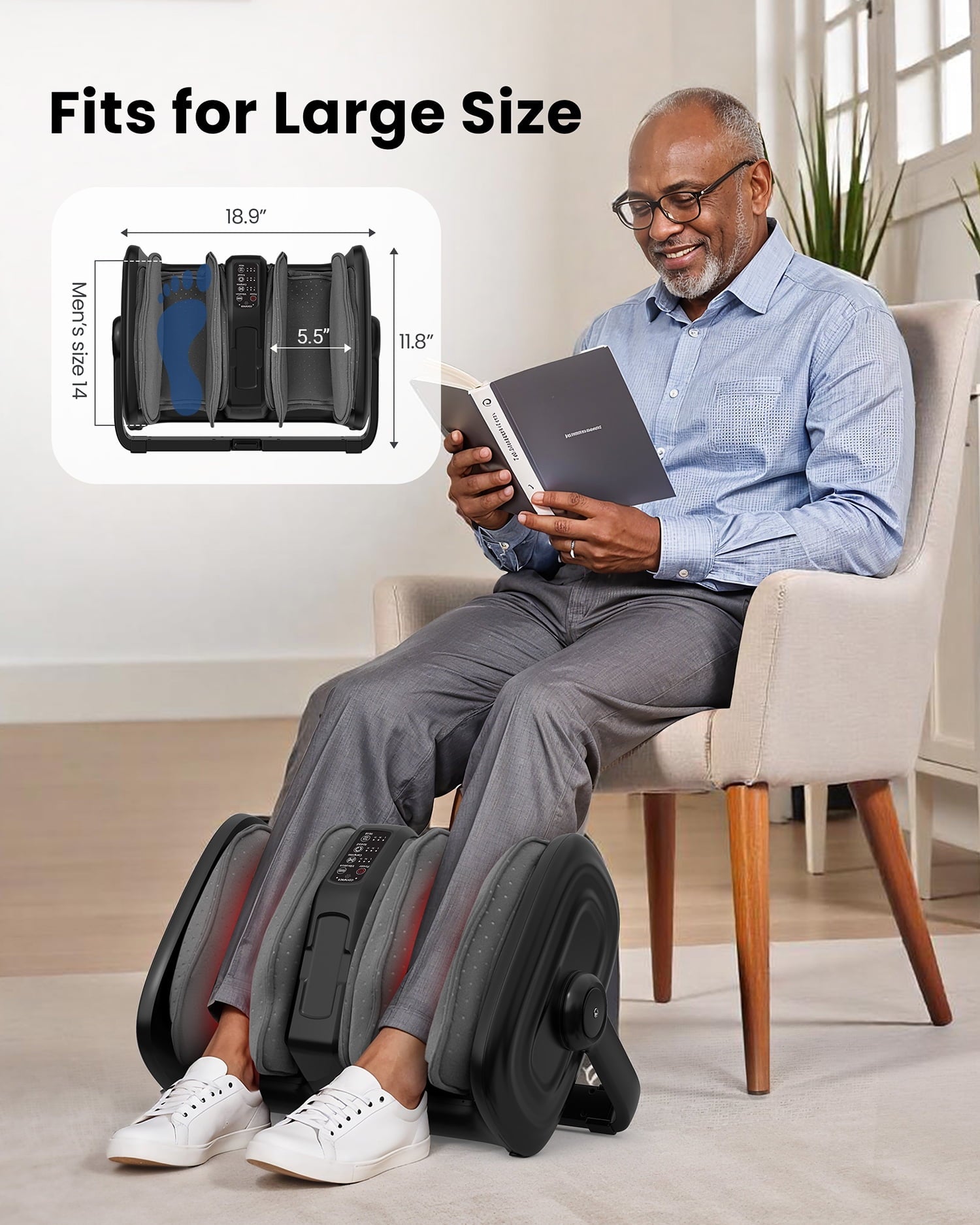 with Heat, 3 in 1 Feet Massage Machine for Neuropathy Plantar Fasciitis Circulation, Gifts - Image 3